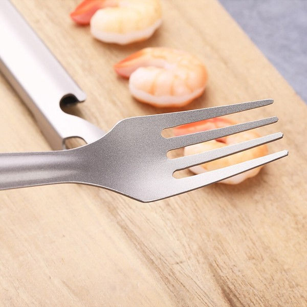 4-i-1 Titanium Bestik Bestik Set Ultralight Middag Ske Gaffel Cutter