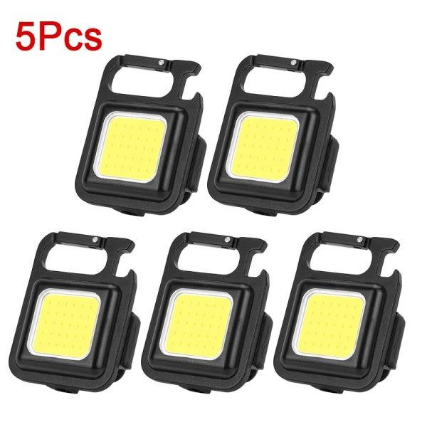 Mini avaimenperä taskulamput ladattava korkea luumen COB LED valo magneettinen työ lamppu pullo avaaja