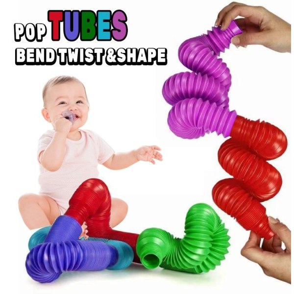 8 stykker pakke regnbue pop rør fidget legetøj sanselegetøj til stress  angst lindring til børn db07 | Fyndiq