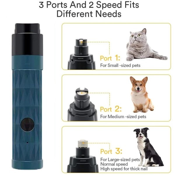 El Hund Nagelklippare Husdjur Klor Kutter Slipmaskiner Verktyg Med LED Ljus Katt tassar Nagelskötsel Trimmer