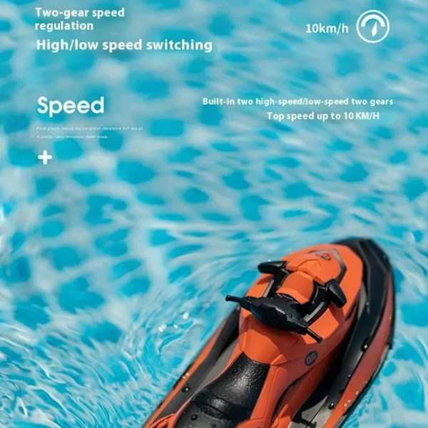 Fjernbetjening Båd 2,4G RC Jet Ski Mini Elektrisk Motorbåd til børn dobbelt motor Sommer Vand Leg