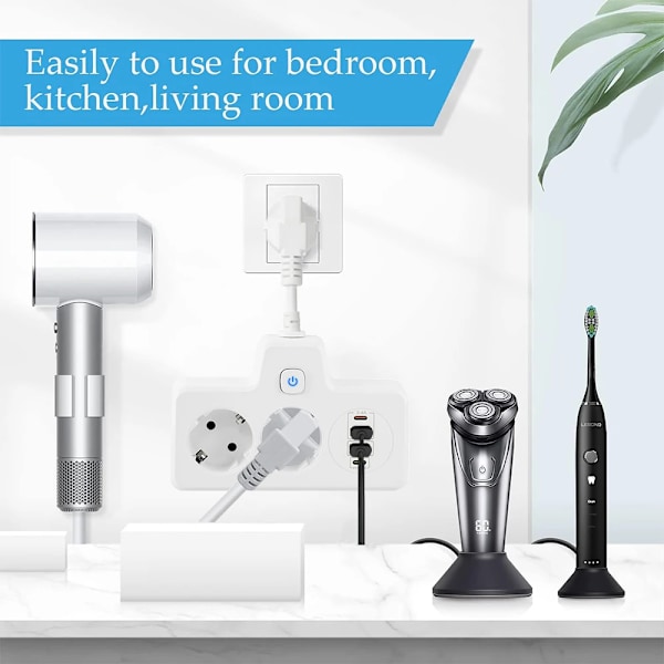EU Plug Uttag Power Strip Vägg Socket Expansion Plug PD QC3.0 Snabb Charge Multitap USB Laddare