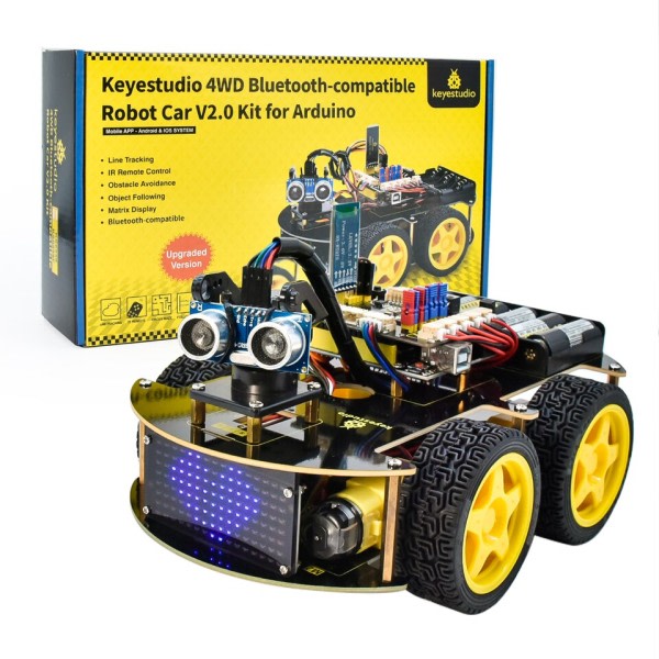 Keyestudio 4WD Multi BT Robot Car Kit V2.0 W/LED Display For Arduino Robot Kit