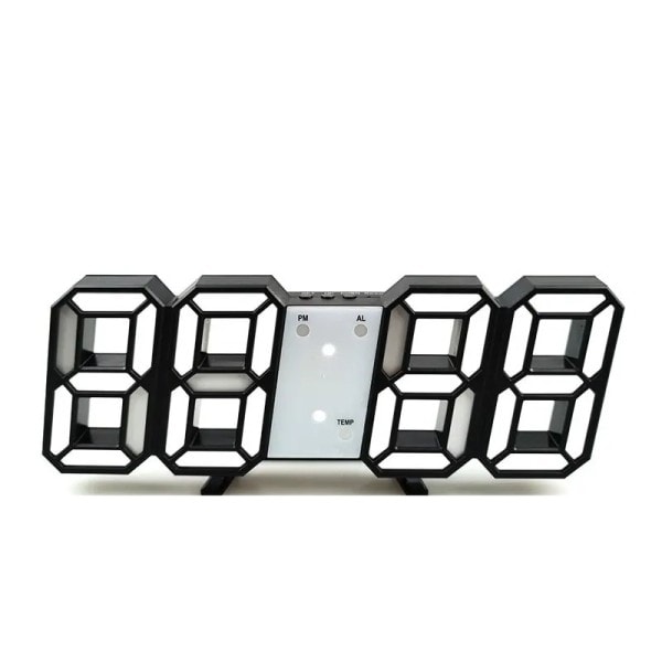 3D LED Digital Klocka Lysande Mode Vägg Klocka Multifunktionell Kreativ USB Plug-in Elektronisk Klocka Hem Dekoration