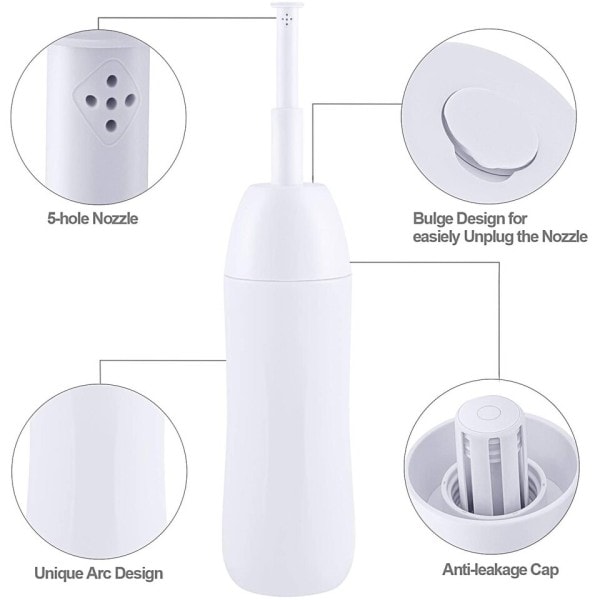 Bærbar bidet - reise håndholdt bidet flaske med uttrekkbar spray dyse