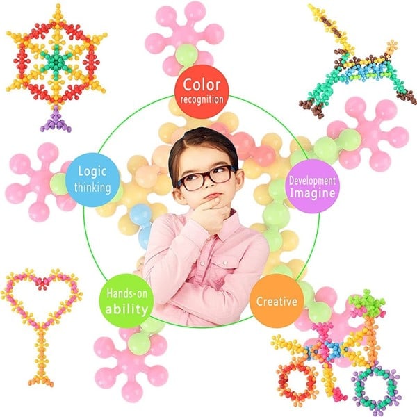 Creative DIY Byggeklosser Leker 3D Plum Blossom Byggeklosser Barn's Morsomme Leker