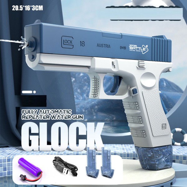 Elektrisk Glock Pistol Skytte Leksaks Hel Automatisk Sommar Strand leksak