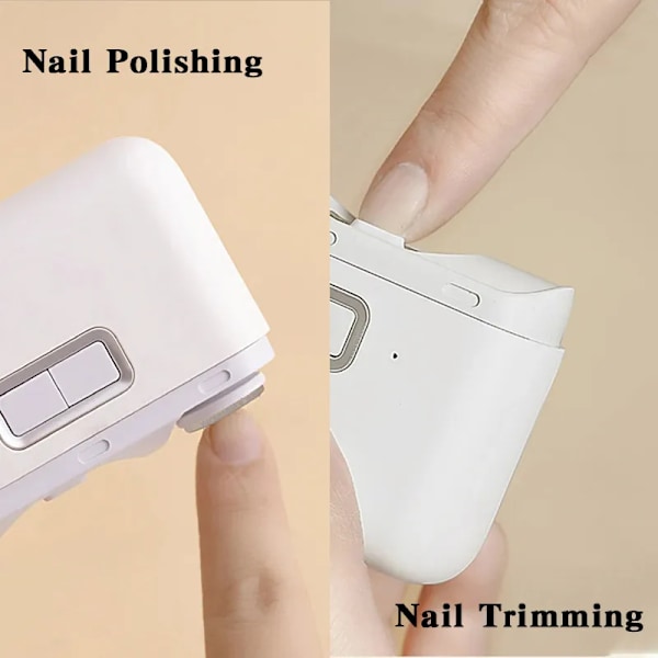Elektrisk polering nagelklippare med ljus automatisk nageltrimmer uppladdningsbar nagelslipning vård verktyg