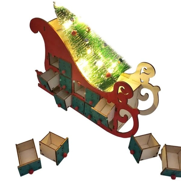 Jul advent kalender pynt træ lysende pynt gadget