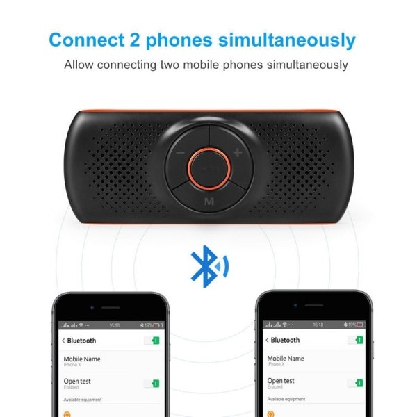 Langaton Bluetooth-yhteensopiva auto sarja sarja Handsfree kaiutin Multipoint Aurinko Visiiri kaiutin