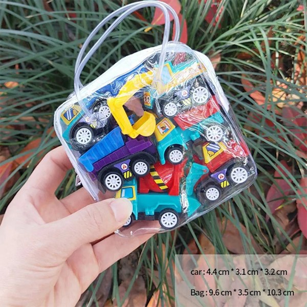 6 delar Bilar Leksaker Mini Tröghetsteknik Fordon Pull Back Bil Leksaker Brandbil Barn Bilar Pojke Diecasts för Barn