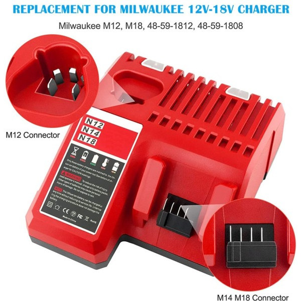 18V For Milwaukee M18 Batteri M18B6 XC 7.0 Ah Li-Ion 48-11-1860 48-11-1852 Eller Oplader