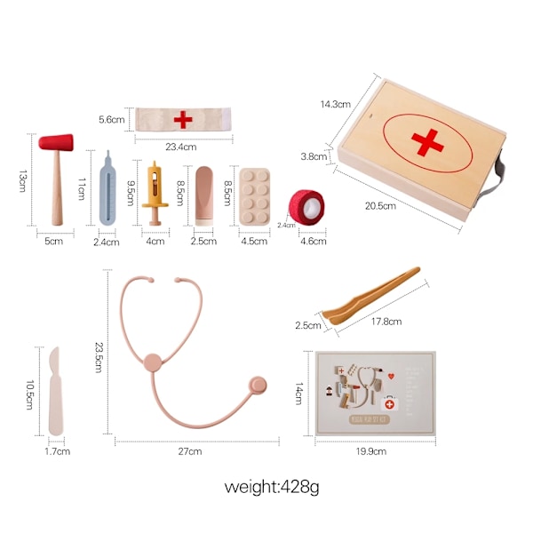Barn läkare leksak set silikon simulering medicinsk box montessori leksak baby lek hus spel pedagogisk leksak