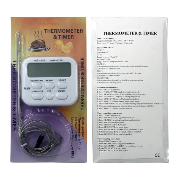 Digital Kök Termometer Rostfritt Stål Sond Kött BBQ Mat  Temperature Grill Matlagning Verktyg