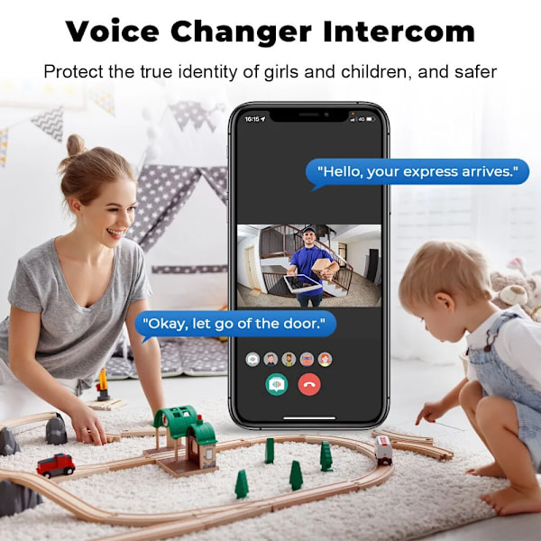 WiFi Dørklokke Hjem Tuya WiFi Trådløs Dørklokke DC AC Batteri drevet Kamera Belle