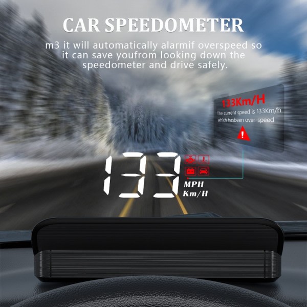 GPS Head-Up Display Auto Elektronik HUD Projektor Display Digital Bil Hastighetsmätare Tillbehör