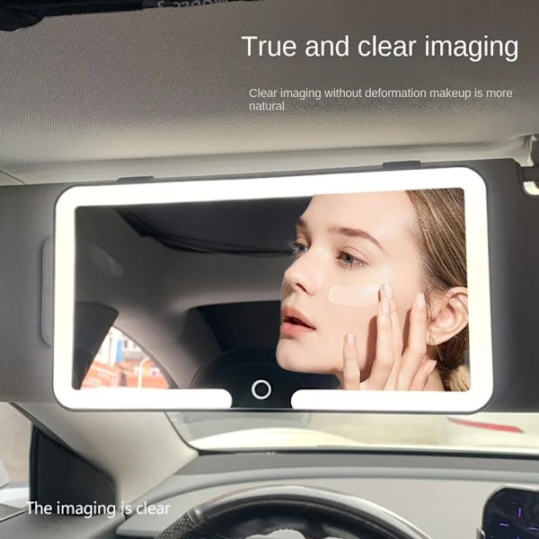 HD Mirror Bil LED Makeup Spejl Tre Gear Justering Sol Visor Plade