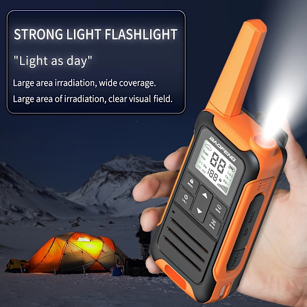 2 pieces Mini Walkie Talkie PMR FRS Lang Range Genopladelig Bærbar Børn Two Way Radio