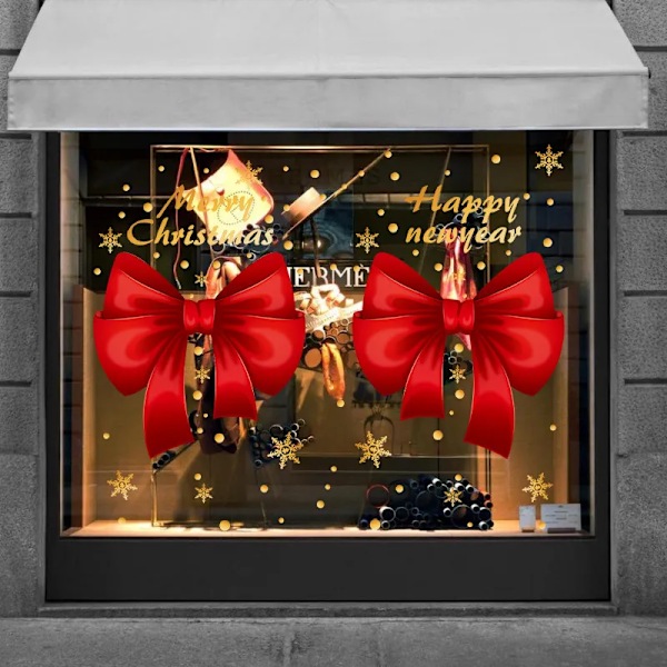 Jul Vindu Klistremerker Vegg Klistremerke Xmas Dekaler Jule pynt For Hjem