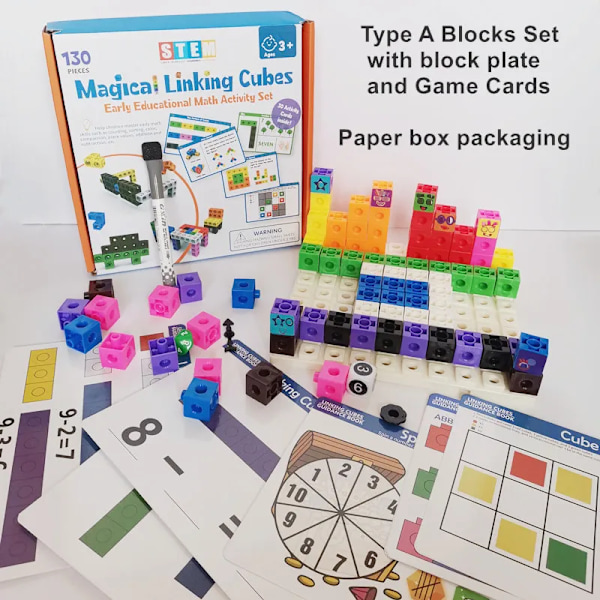 Länka Matematik Kuber Set 100 Räkna antal block STEM Räkna leksaker
