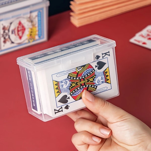 Tom Spillekort Lagring Eske Plast Spillekort Etuiet Holder Snaps Lukket