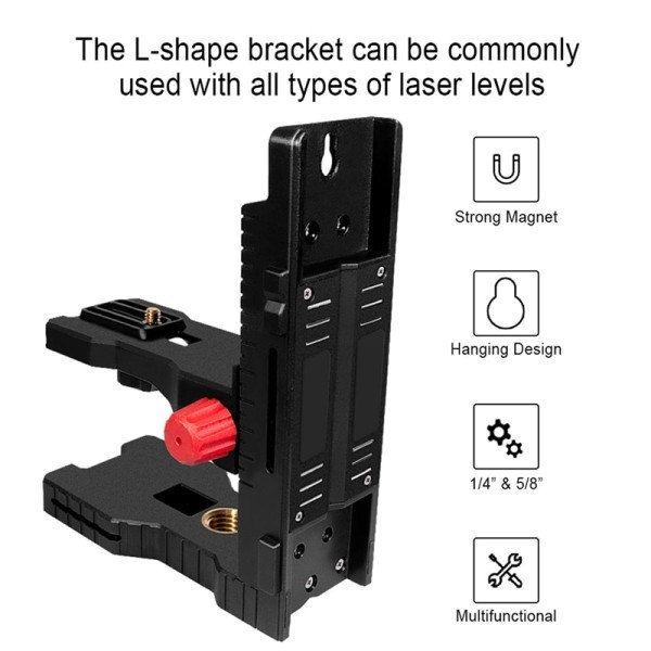 Sterk magnet Justerbar Laser Niveller brakett L-brakett Vegg montert holder nivellering støtte henger
