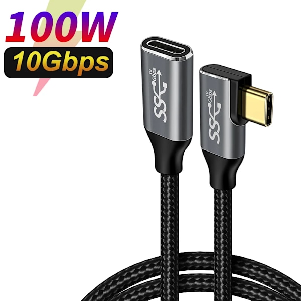 USB C 10Gbps jatko kaapeli tyyppi C 100W jatkolaite johto uros naaras