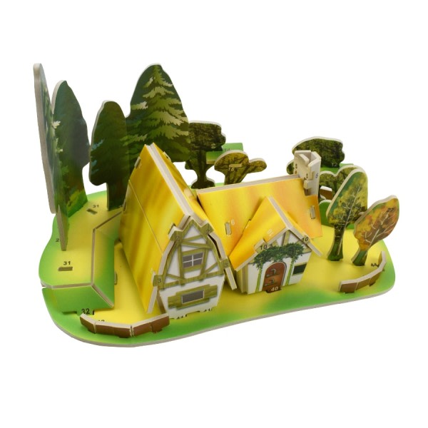Skog hytte 3D puslespill leker diy barn hus bygg modell sett montering leker