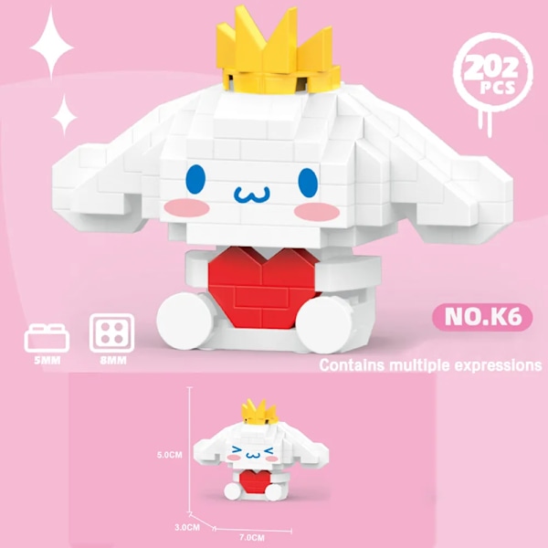 Rakennus Block Anime Figuuri Kuromi Kootut Lelut Koriste Ornamentti Malli Lapset's Pulma nuket