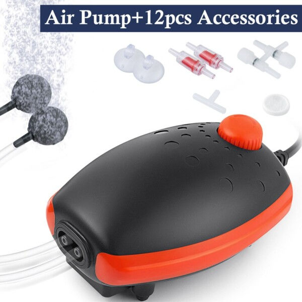 Justerbar  Akvarie Luft Pumpe 2 Udtag Akvarie Kompressor