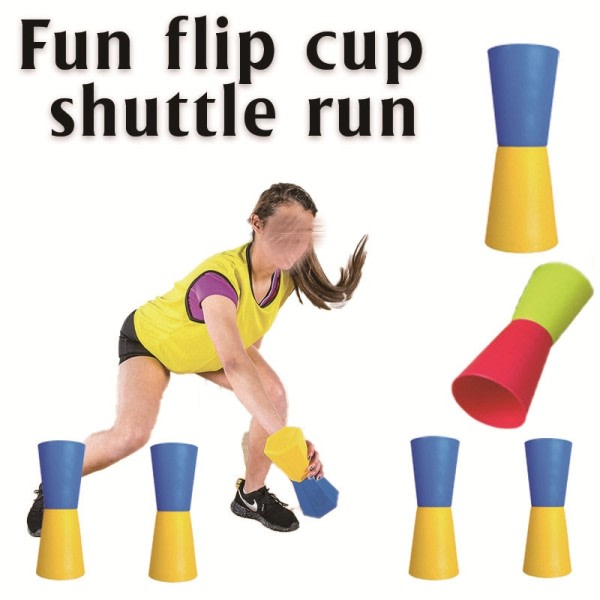 Kul Flip Cup Shuttle Run Rugby Agility Reverse Cone Kropp Koordination Explosiv Träning Plast