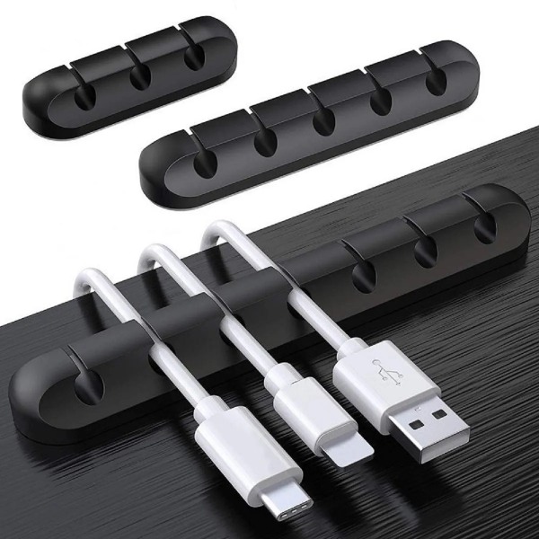 Silikone USB Kabel Organizer Kabel Winder Desktop Rydning Management Clips Kabel Holder
