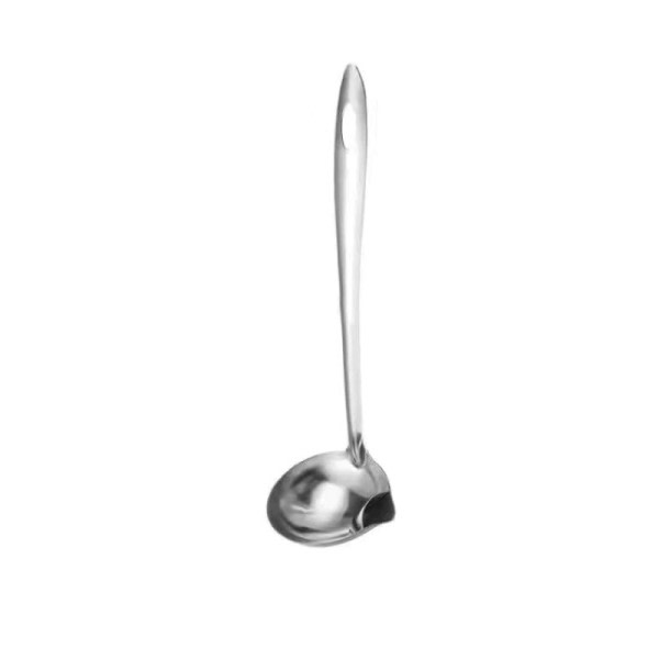 Rustfrit stål dørslag ske suppe kolander køkken suppe sovs olie suppe fedt separator øser skimmer ske