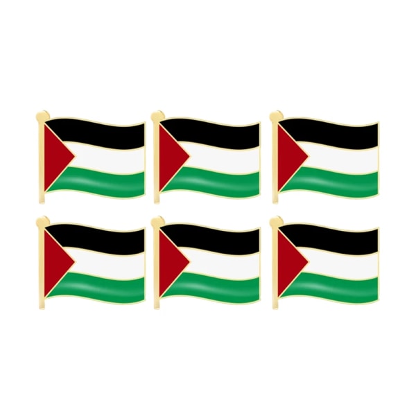 6 bitar Palestina Flagga Nål Lapel Märke Palestina Flaggor Brosch Nålar Märken Palestina Nationaldagen Dekorationer För Ryggsäck Kläder