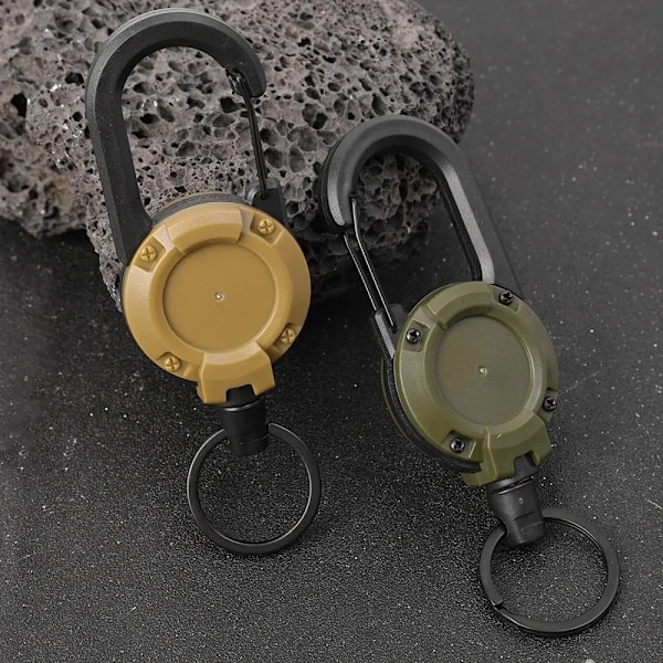 Uttrekkbar Heavy Duty Pull Reel Carabiner Nøkkelkjeder