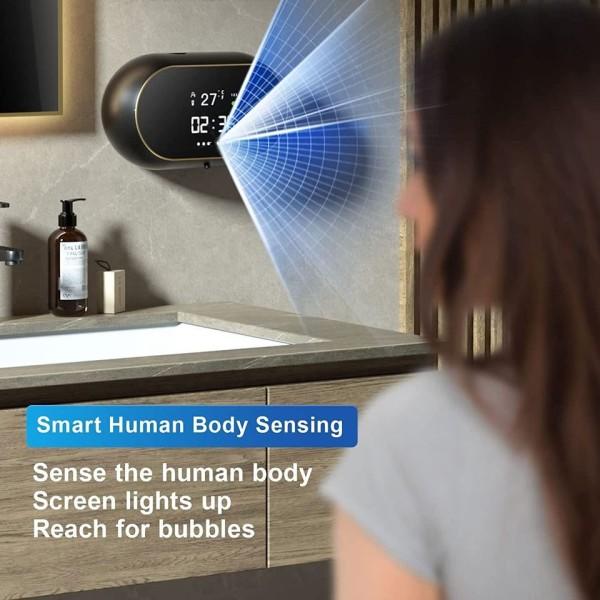 Creative Liquid Foam Såpe Dispensere Tid Temperatur Display Menneske Kropp Induksjon Hånd vask