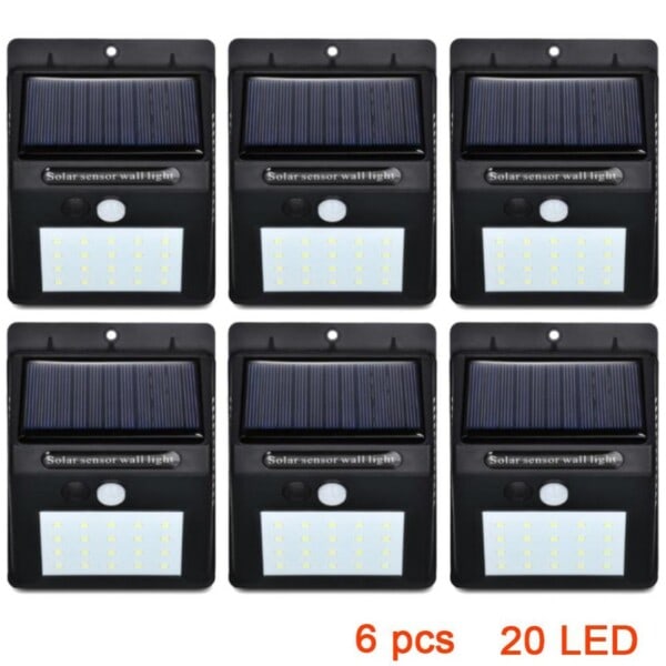 20LED auringonvalo ohjaus PIR liike anturi aurinko energia katu valo