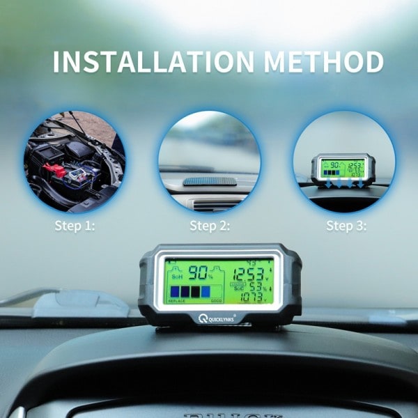 LED Batteri Tester Monitor Head Up Display Professionell Batteri Hälso Tester Verktyg