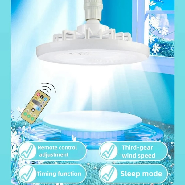 2-i-1 Tre-växlad läge LED Fläkt Ljus LED Lampa Bead E27 Screw Fläkt Light