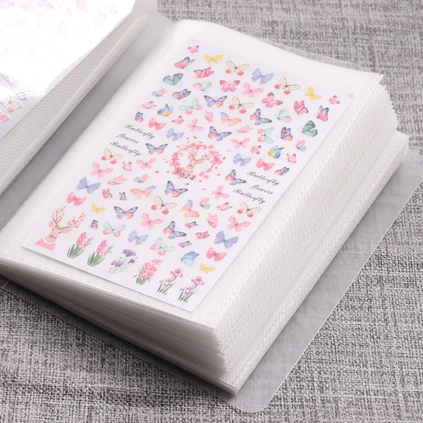 100 Slots Neglekunst Klistermærker Opbevaring Bog Tom Album Decals Indsamling Arrangør Holder Display Notesbog Manicure Værktøjer