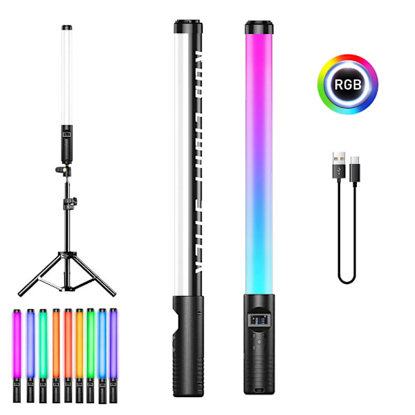 RGB Video Lys Stick Wand Party Fargerike LED Lampe Fill Lys Med Stativ Stativ