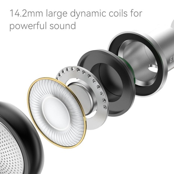 14,2 mm Dynamic Driver In Ear Hörlurar Bas Metal Platt Head Plug Earburd