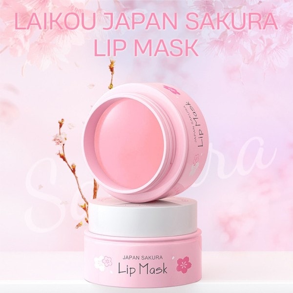 Sakura Leppe Søvn Maske Hydraterende Fuktighet Nærende Rynke Glattgjørende Tørrhet Leppe Maske