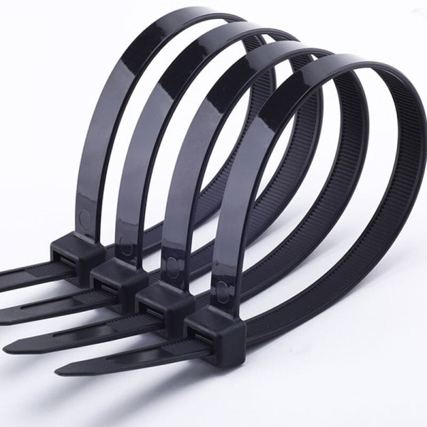 100 stykker svart 4x200 kabel slips feste ring gjenbrukbar kabel glidelås bånd tommer resirkulering avtakbar