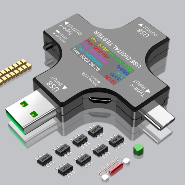 USB spänning testare ström mätare monitor multifunktionell snabb laddning ström detektion analysator