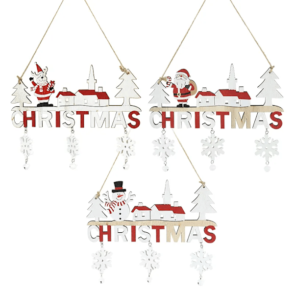 Trä Jul Hänge Dörr Hängande Ornament För Hem Vägg Jul Träd Dekor