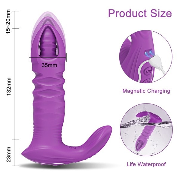 Bluetooth APP Kontrollerad Vibrator Kvinna Trådlös Thrusting Dildo G Punkt massagerare
