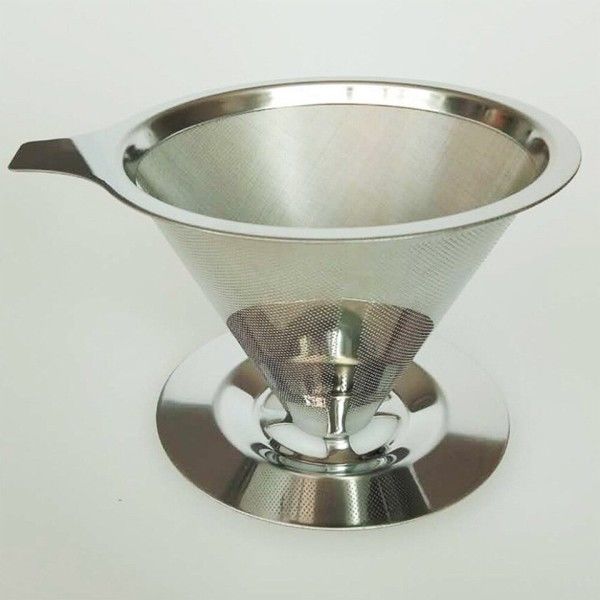 Gjenbrukbar kaffe filter holder dobbelt lag rustfritt stål kaffe te sil