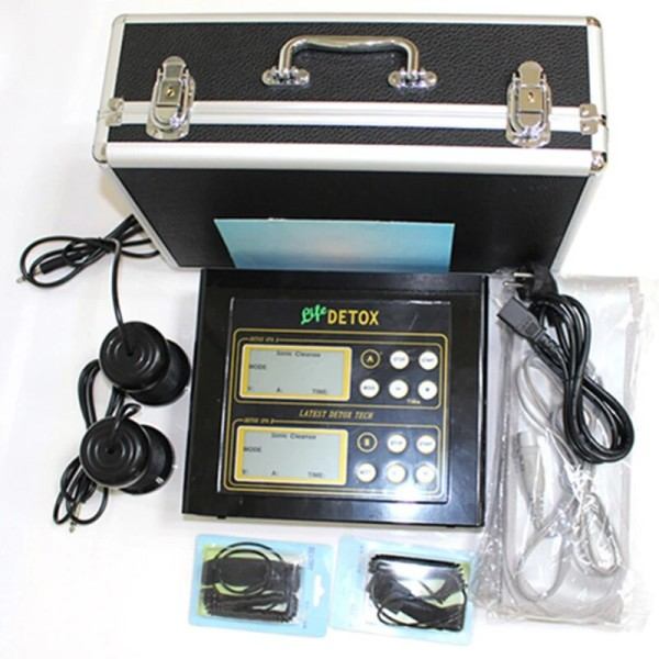 Detox Fod SPA Maskin Dobbelt Ionisk Cell Cleanse Massage Instrument til 2 Personer Fødder Bad Ion med Far Infrarød terapi