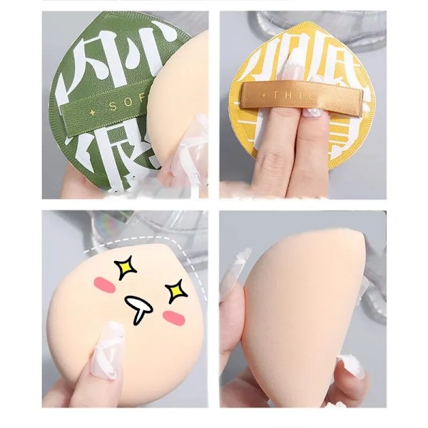 3 bitar box mjuk luftkudde puff concealer borste rund makeup blender svampar elastisk marshmallow kosmetik foundation pulver set
